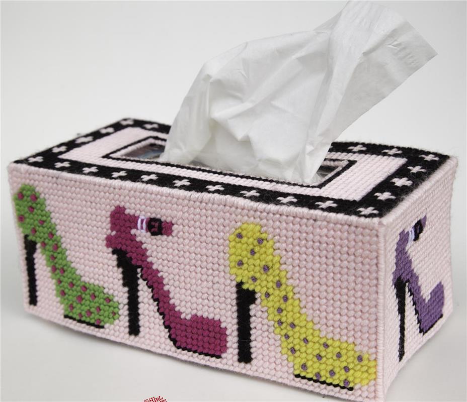 Cupcakes Long Style Tissue Box Topper-Plastic Canvas Pattern or Kit