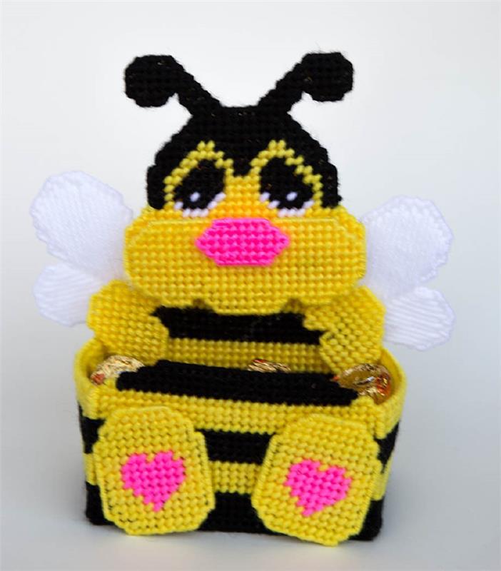Design Works Plastic Canvas Kit bee & Flower Boutique Topper 