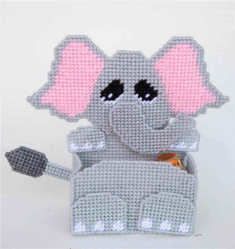 "Elephant Treat Holder" Plastic Canvas Pattern