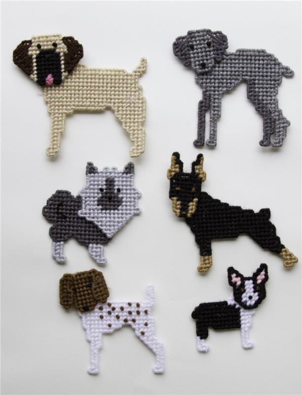 Dogs 1 Magnet Set Plastic Canvas Pattern
