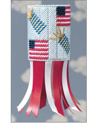 "Fourth of July Wind Sock" | Plastic Canvas Pattern