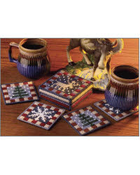 "Snowy Lodge Coaster Set" | Plastic Canvas Pattern