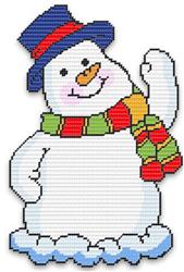"A Happy Snowman" | Plastic Canvas Pattern