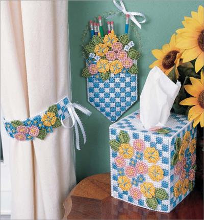 Spring Flowers Home Decor Plastic Canvas Pattern