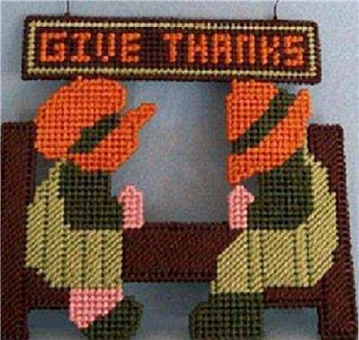 Give Thanks Wall Decor Plastic Canvas Pattern