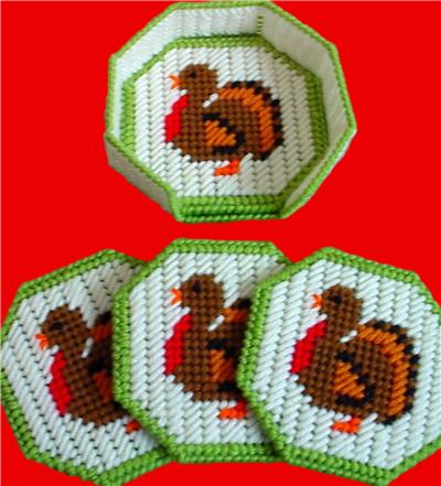 Thanksgiving Coaster Set Plastic Canvas Pattern