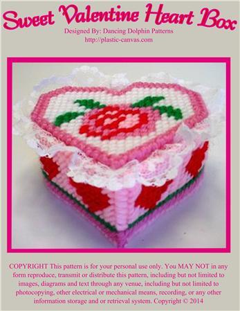 Sweet Valentine Heart Box Plastic Canvas Pattern