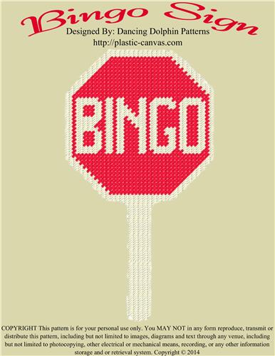 "Bingo Sign" | Plastic Canvas Pattern