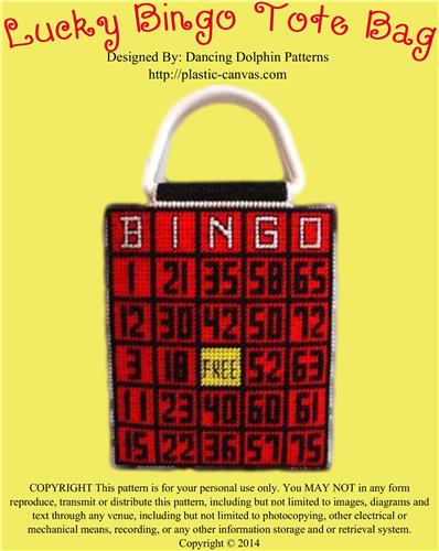 "Lucky Bingo Tote Bag" | Plastic Canvas Pattern