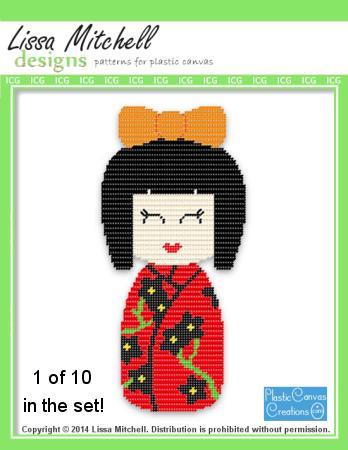 Cute Kokeshi Doll in Red