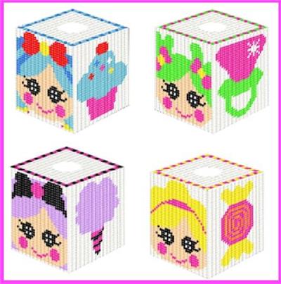 "Sew Sweet Dolls Tissue Box Cover Set"