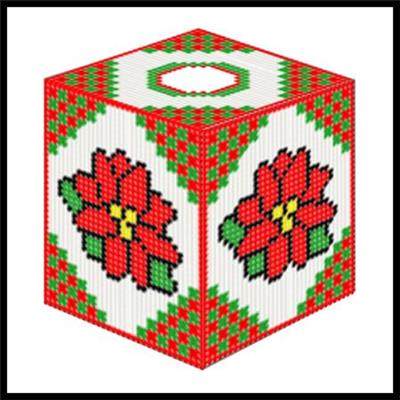 Herrschners "Victorian Poinsettias" Plastic Canvas Tissue Box Kit